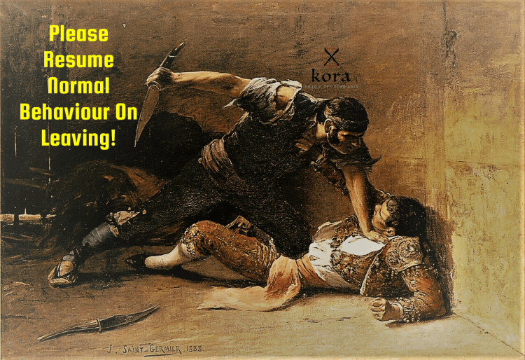 KORA Poster: Please resume normal behaviour on leaving.